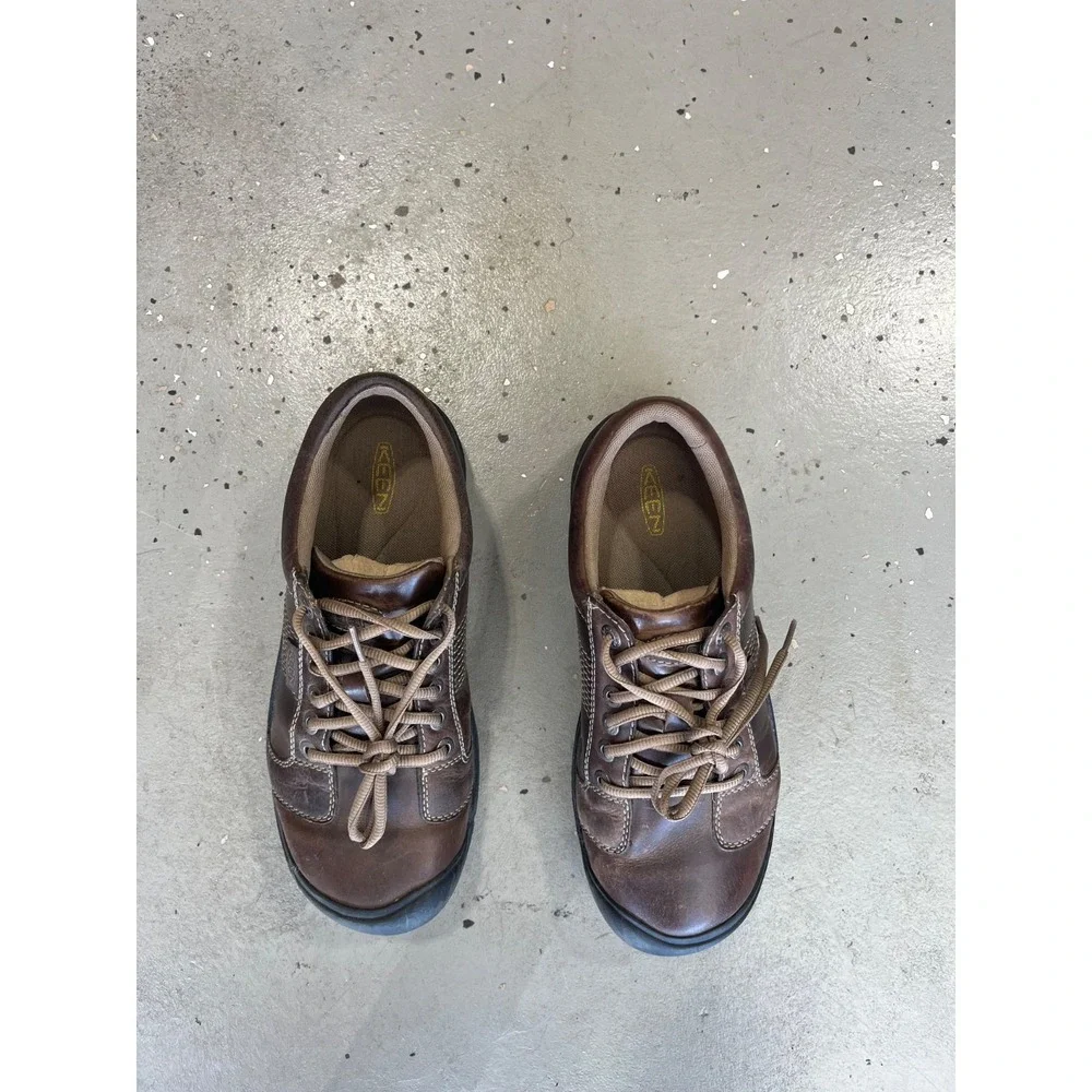 Keen Austin Shoes Mens 9.5 Brown Leather Water Resistant Lace Up Cushioned